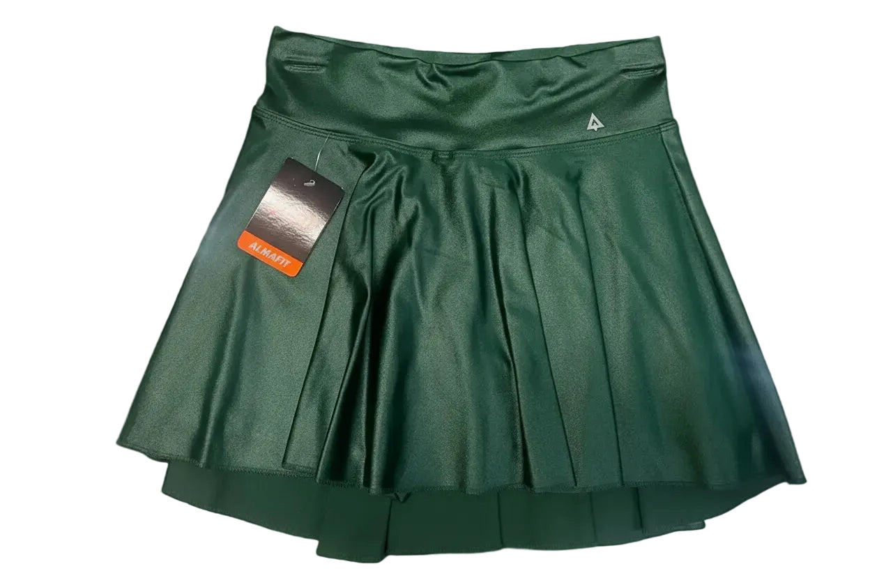 Falda Short Circular Satinada Verde