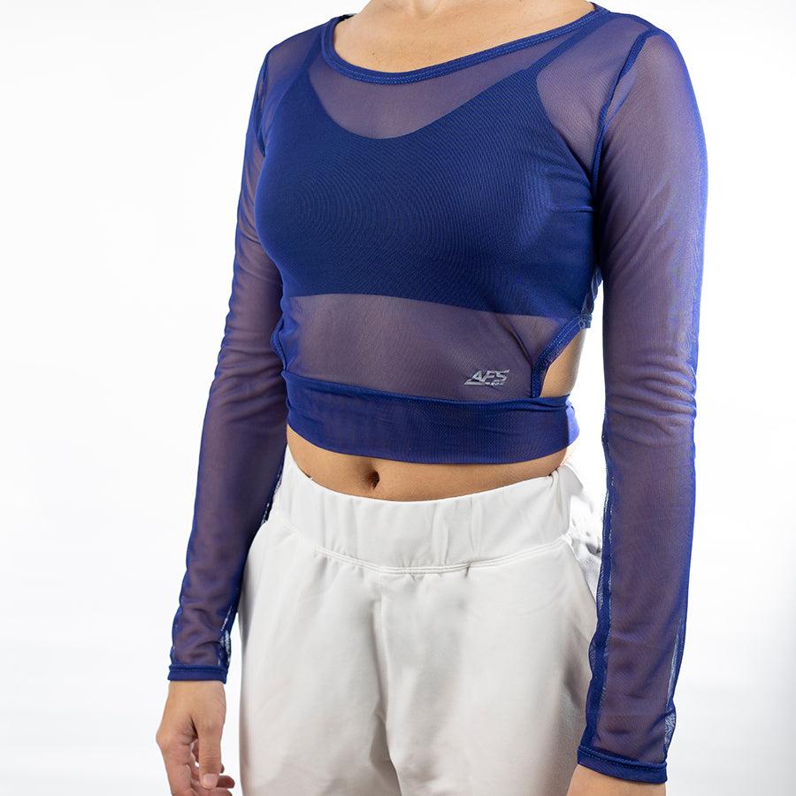 Blusa Mesh Moño Coral