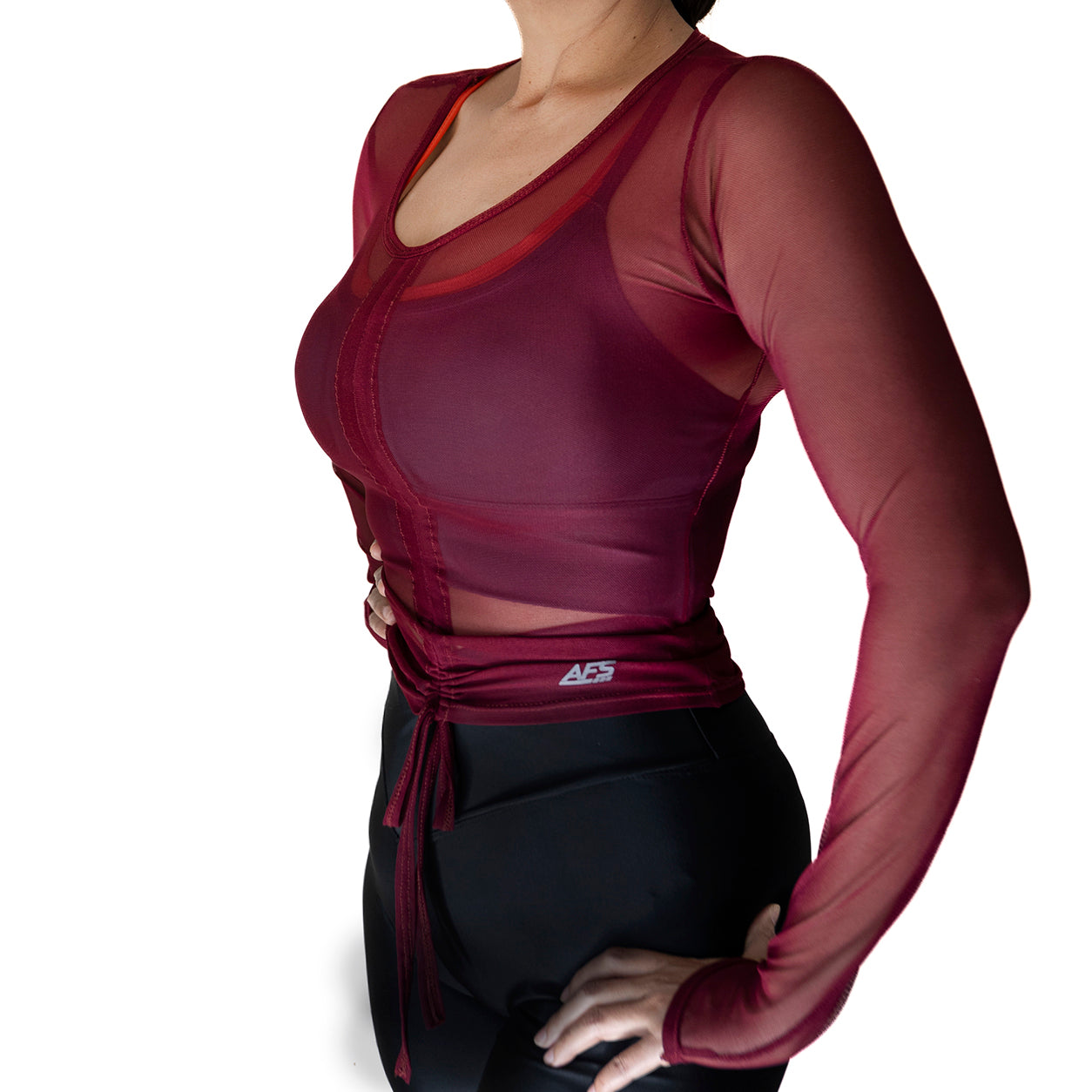 Blusa mesh manga larga