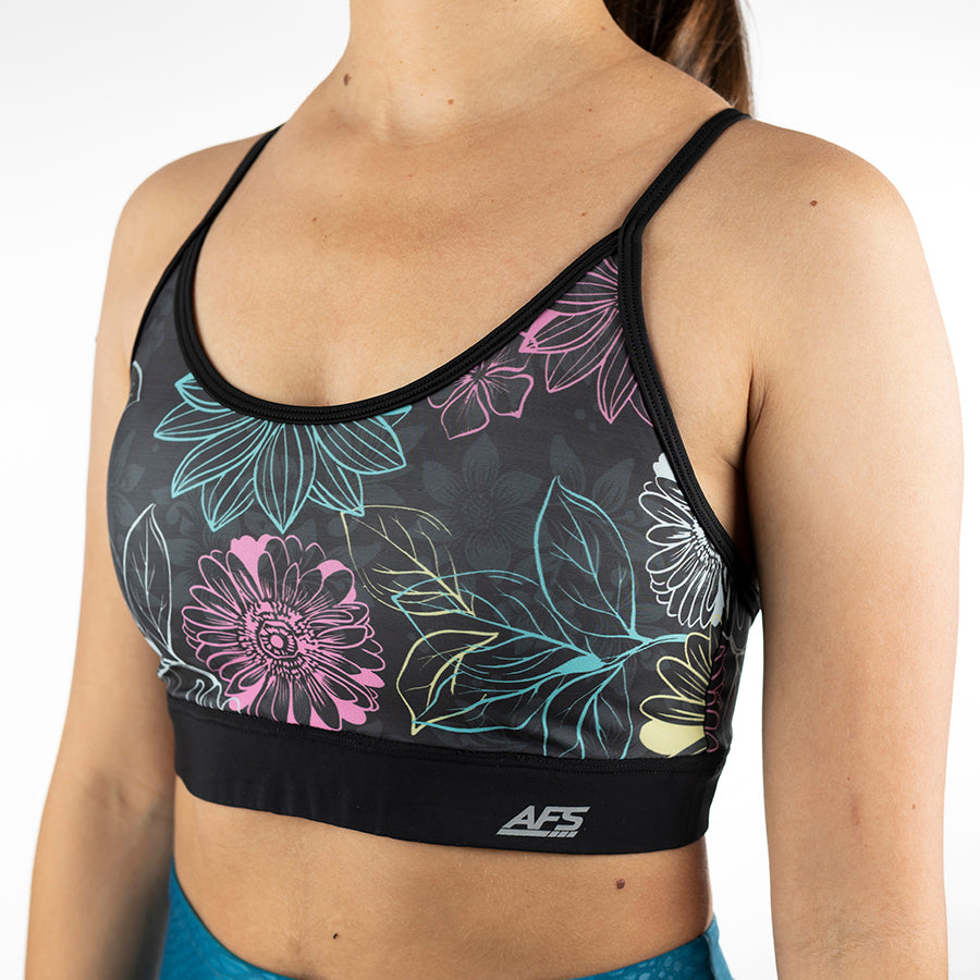 Top AFS Sublimado Flor Negro