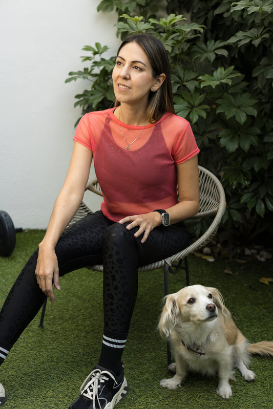 Camisa mesh manga corta